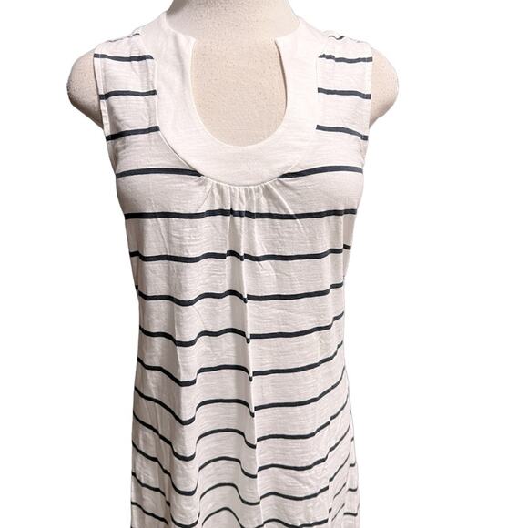 Banana Republic Mini Cotton Dress White/Blue Striped Size S - Picture 3 of 5